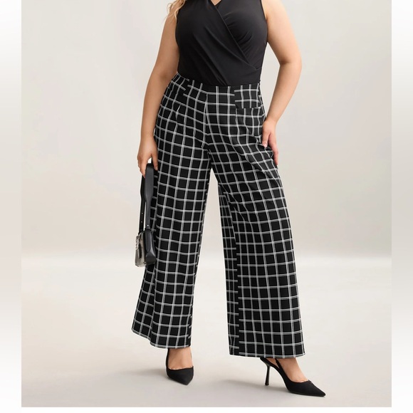 BloomChic Black and Gray Plaid Pants - Picture 6 of 6